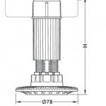 Nóżka kuchenna regulowana Axilo 80mm 70-100