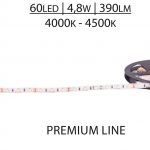 Pasek LED Premium 12V SMD2835 60 LED 4000-4500K, Biały neutralny