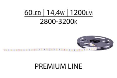 Pasek LED Premium+ 12V SMD2835 60 LED 6000-7000K, Biały zimny