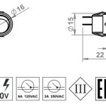 Przełącznik kołyskowy okrągły mały, biały