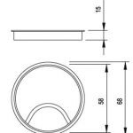 Przepust kablowy 60 mm, stal szlifowana