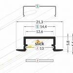 TM-profil LED Begtin srebrny anodowany, klosz mleczny, 2000mm