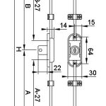 Zamek Baskwilowy z drążkiem 1000 mm
