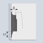 Prowadnik do przyklejania z regulacja, D-10, 17 mm