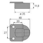 Zawias do klap Markant 7,1, lewy